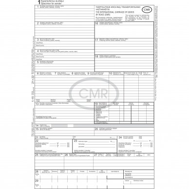 CMR blankai, A4x4, be Nr., LT-ENG, 10 vnt.