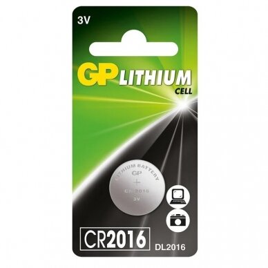 Elementas GP Lithium Cell, CR2016 (DL2016), 1 vnt.