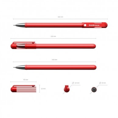 Gelinis rašiklis G-SOFT, ErichKrause, storis 0.38mm, raudonos sp. 1