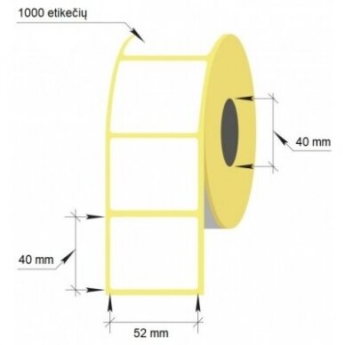 Lipnios etiketės, 1-52x40/40-1000 etik., Thermal Eco, baltos sp. 3