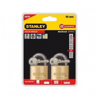 Spynos pakabinamos Stanley S742-036/2vnt. 40mm