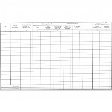 EKA kasos operacijų žurnalas, horizontalus, A4+, 3-jų dalių virš. 4