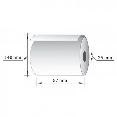 Terminė juosta taromatams, 57x240m/25mm (maks.diam. 140mm), 55gsm 1