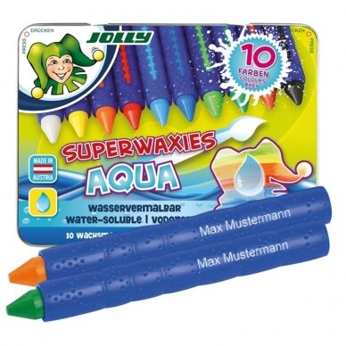 Vaškinės kreidelės SUPERWAXIES AQUA, Jolly, 10 sp.