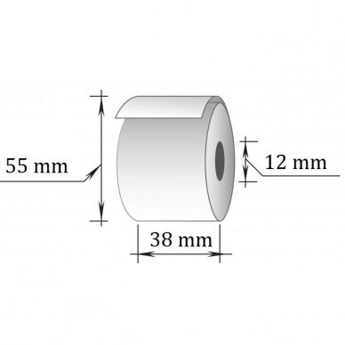 Vienasluoksnė kasos juosta, 38x30m/12mm (maks.diam.55mm) 3