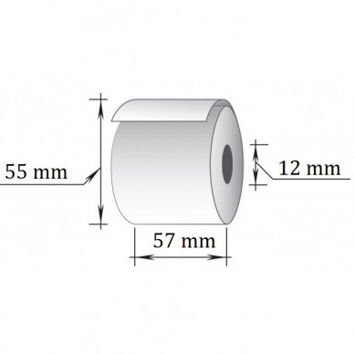 Vienasluoksnė kasos juosta, 57x30m/12mm (maks.diam.55mm) 3