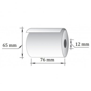 Vienasluoksnė kasos juosta, 76x40m/12mm (maks.diam.65mm) 3