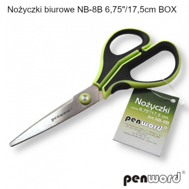 Žirklės PENWORD 17,5cm/6,75” NB-8B guminės rankenos